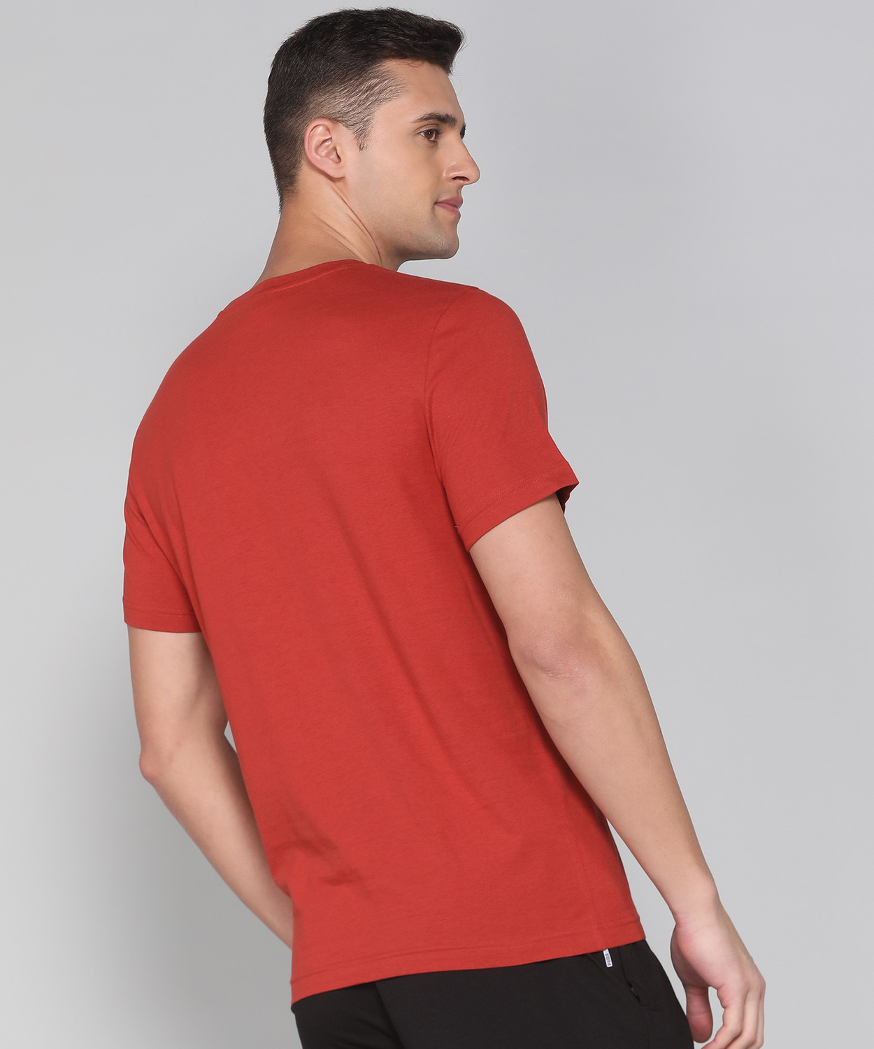 Image of PUMA Printed Men Crew Neck Red T-Shirt