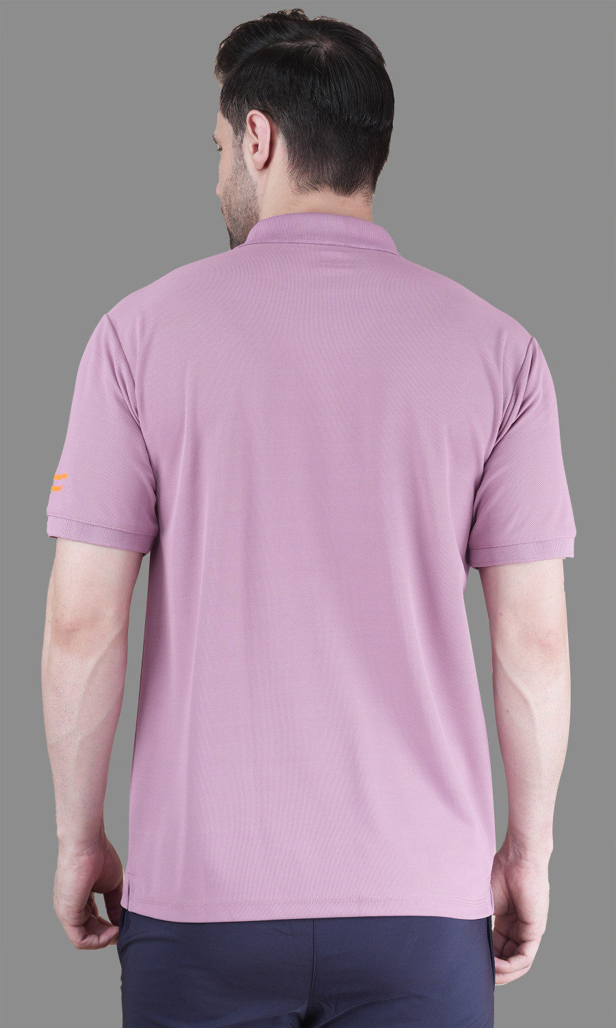 Image of Shiv Naresh Men Solid Polo Neck Polyester Purple T-Shirt