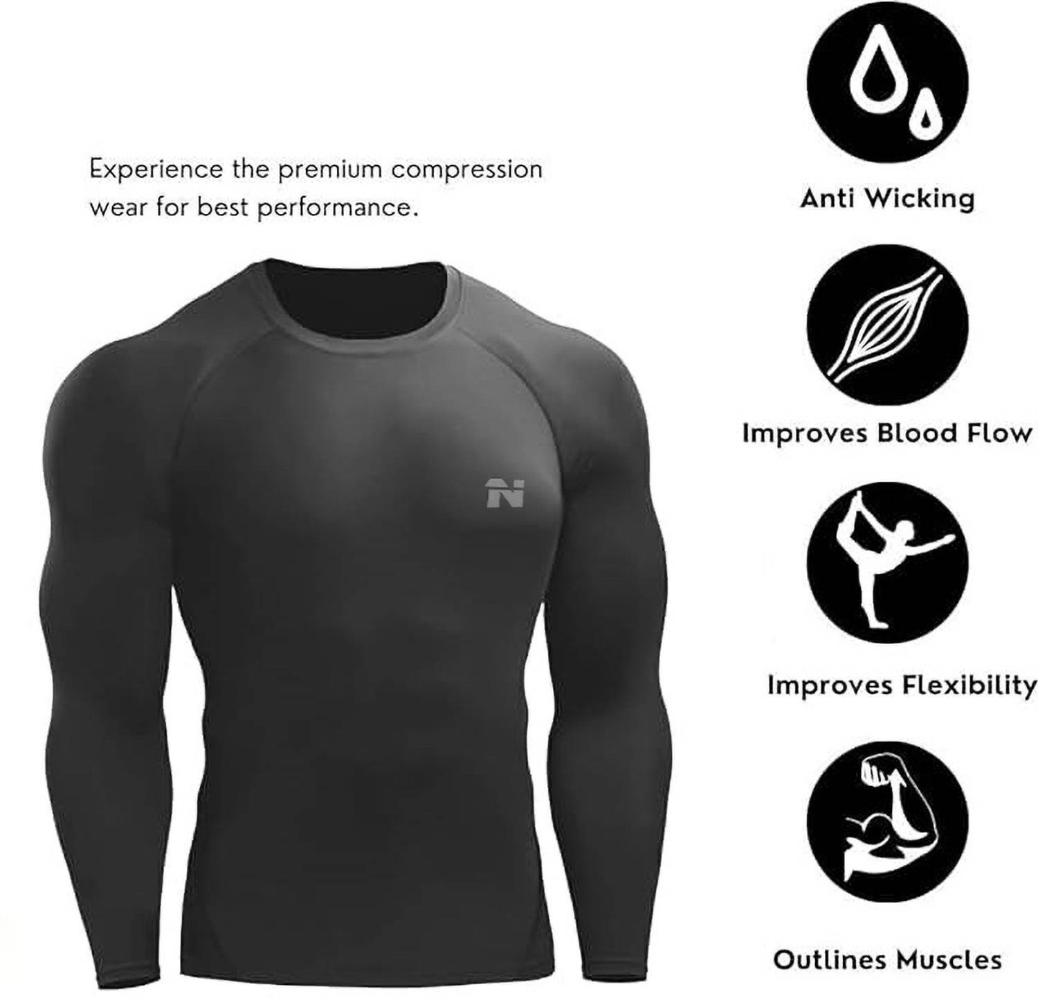 NINQ Solid Men Round Neck Black T-Shirt - Image 4