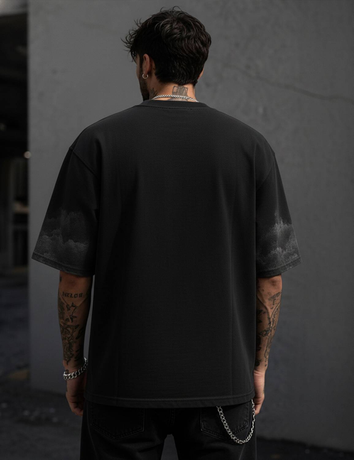 Force Men Round Neck Black T-Shirt - Image 2