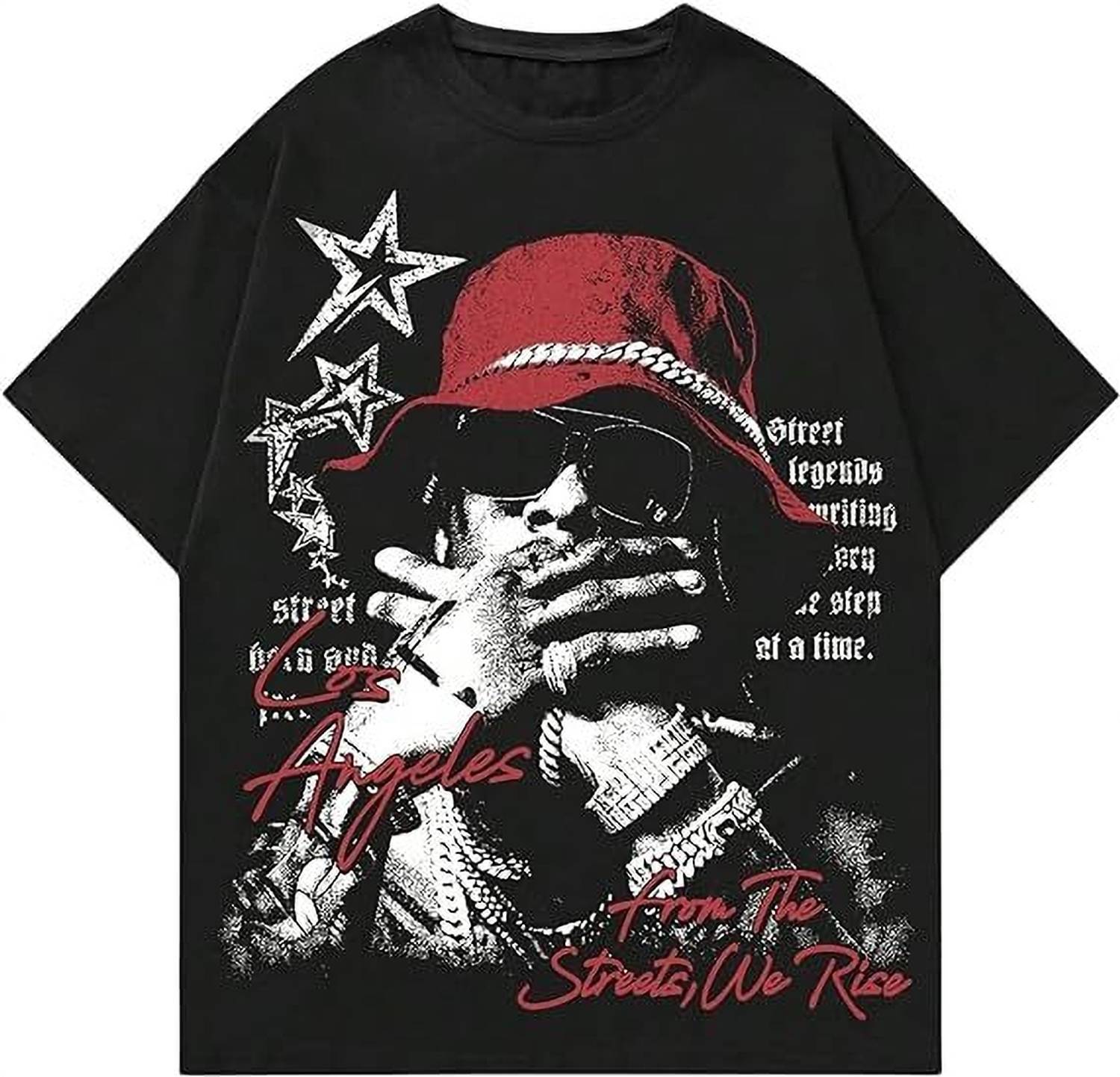 annnackel Black Graphic Print Men Round Neck T-Shirt - Image 1