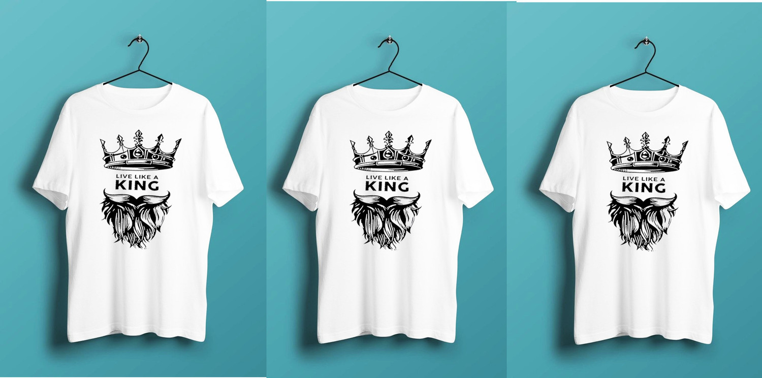Image of F N D Printed Men Round Neck White T-Shirt