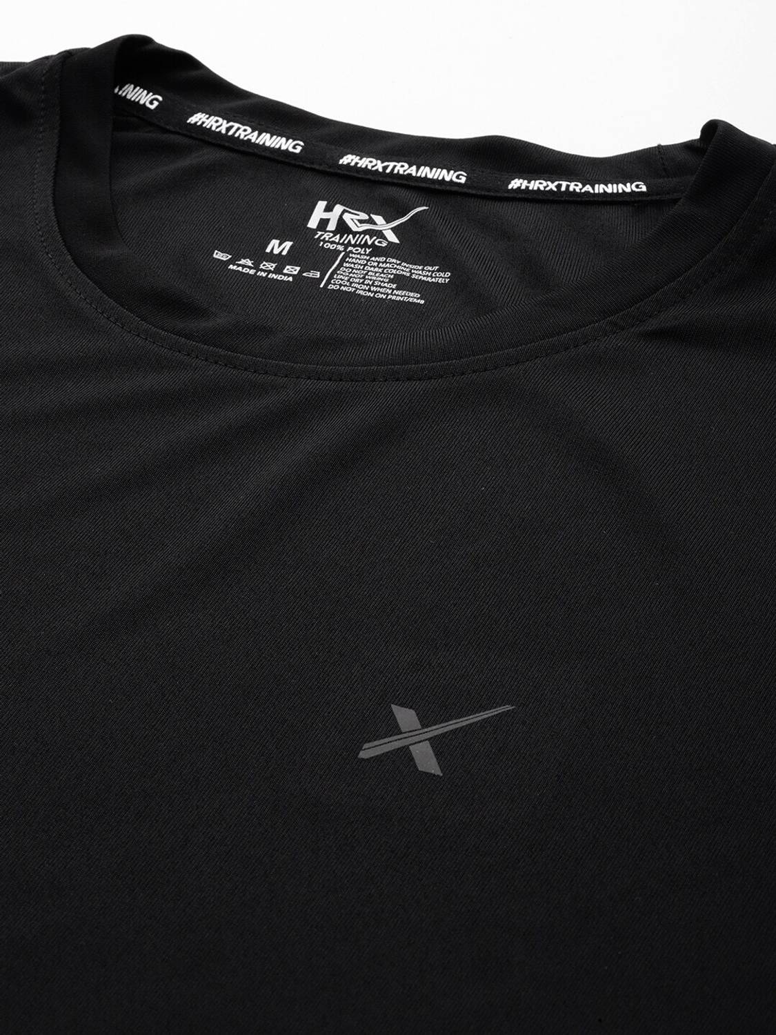 HRX by Hrithik Roshan Black Round Neck T-Shirt - Image 2