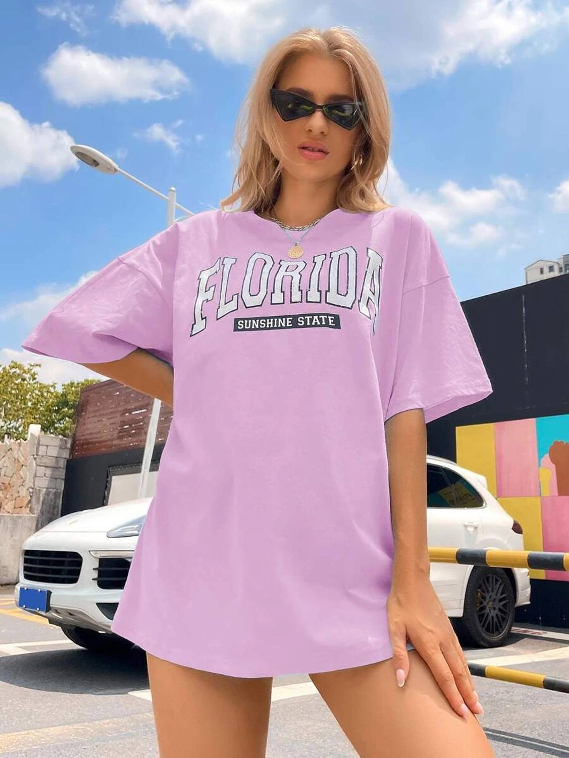 Calm Down Printed, Typography Women Round Neck Pink T-Shirt