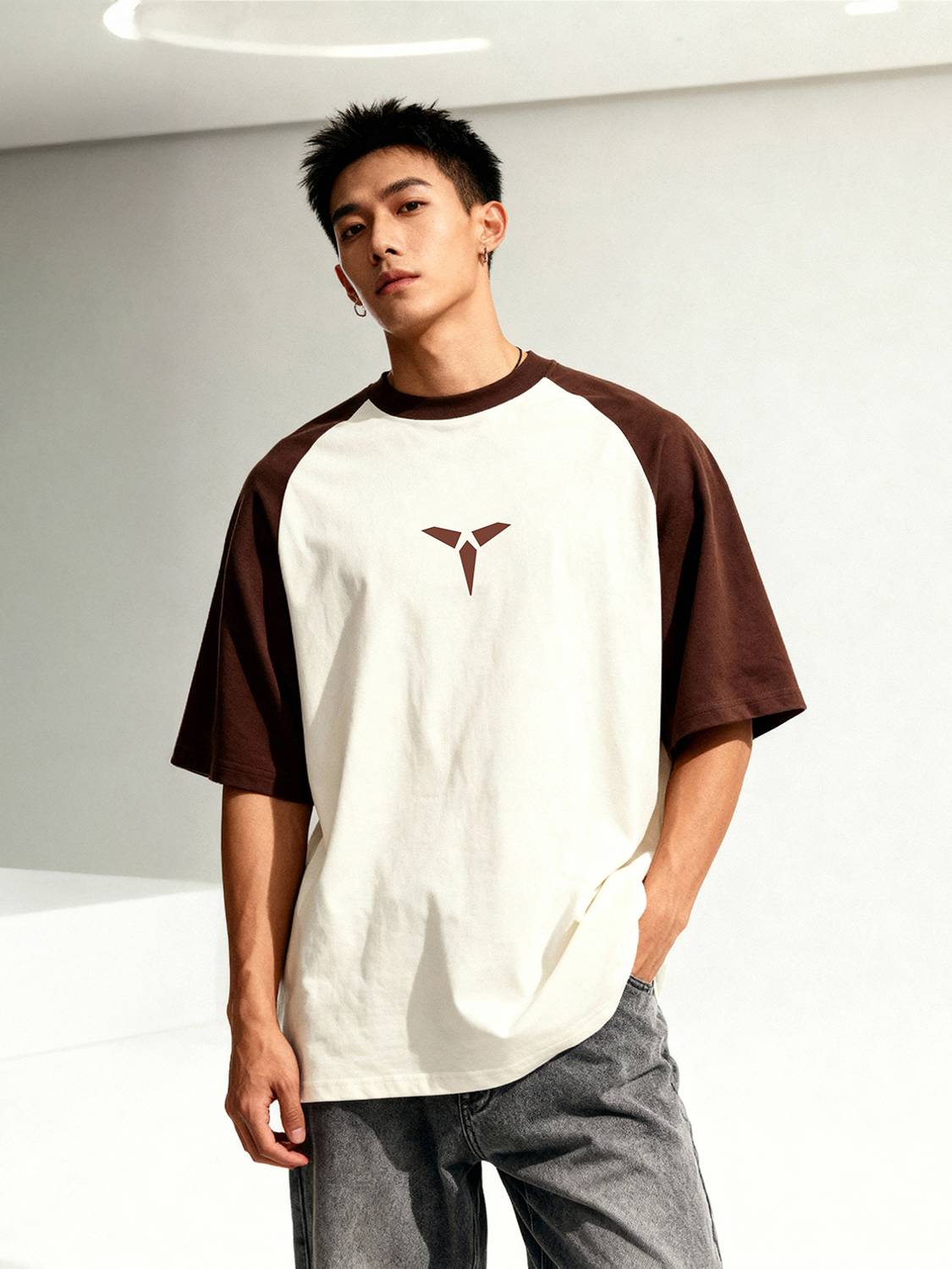 TOM MILTON Printed Men Round Neck Beige T-Shirt - Image 3