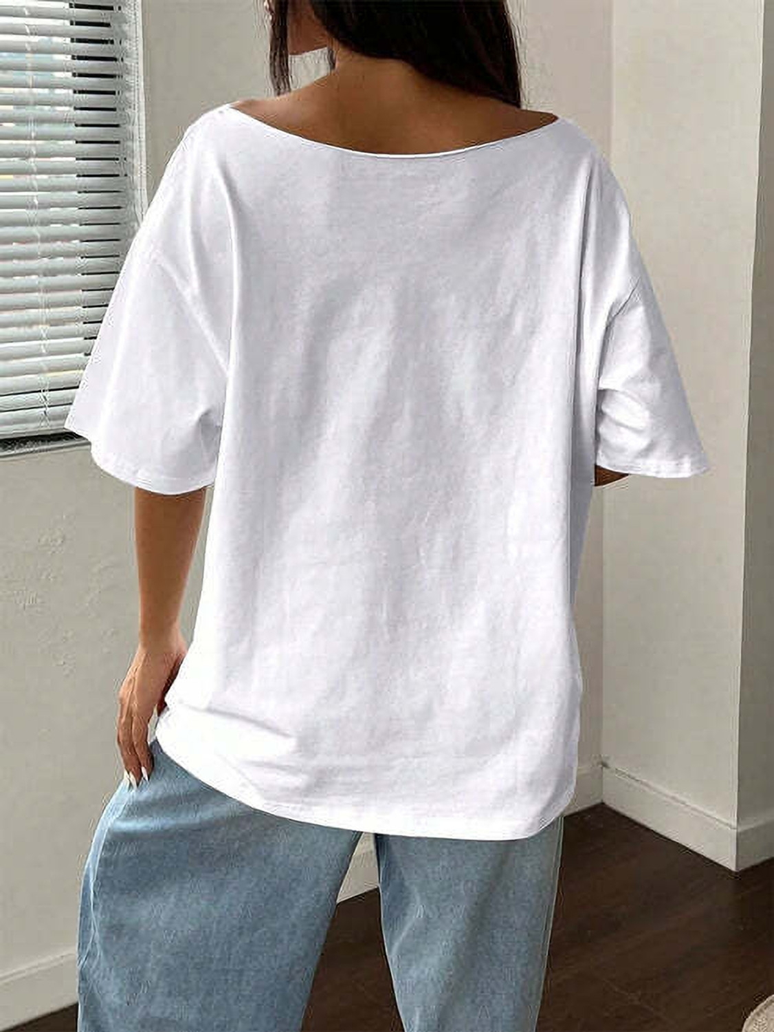 Image of ELBATROSS Printed Women Round Neck White T-Shirt