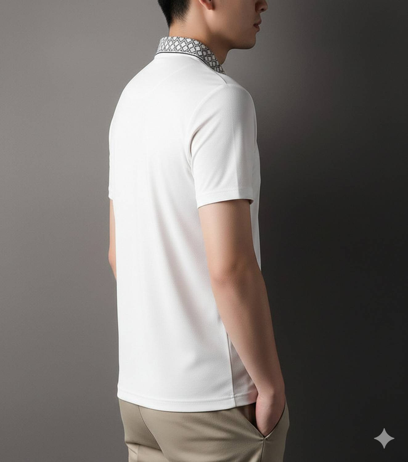 GLANZY Dark Green Polo Neck T-Shirt - Image 4