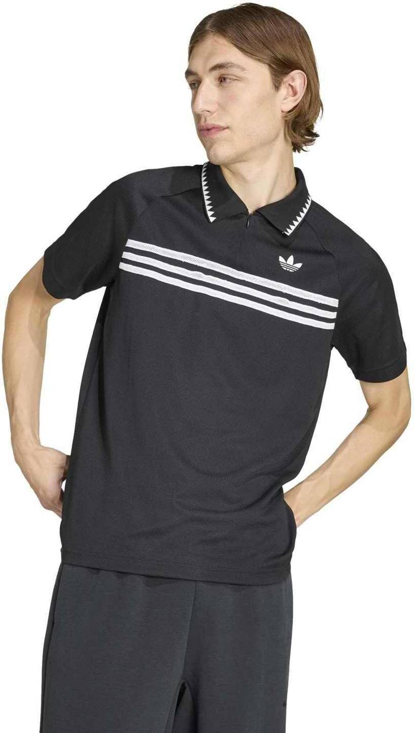 Adidas Originals Men Black Polo Neck T-Shirt - Image 2