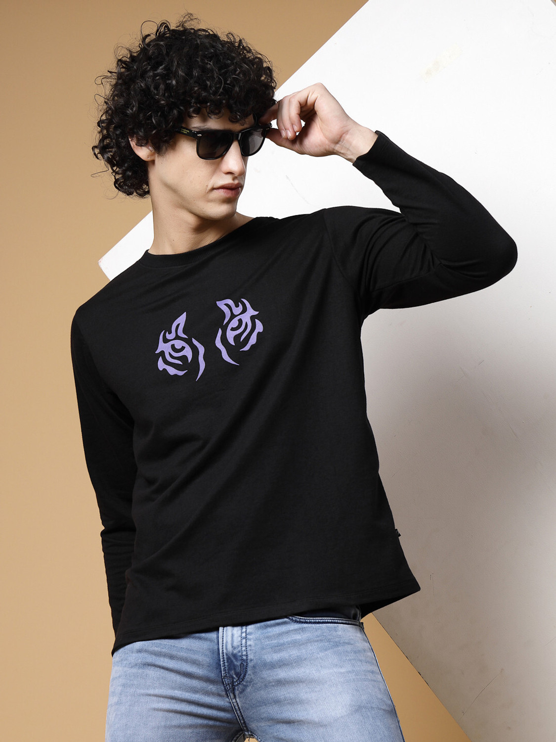 Image of RIGO Printed, Typography Men Round Neck Black T-Shirt