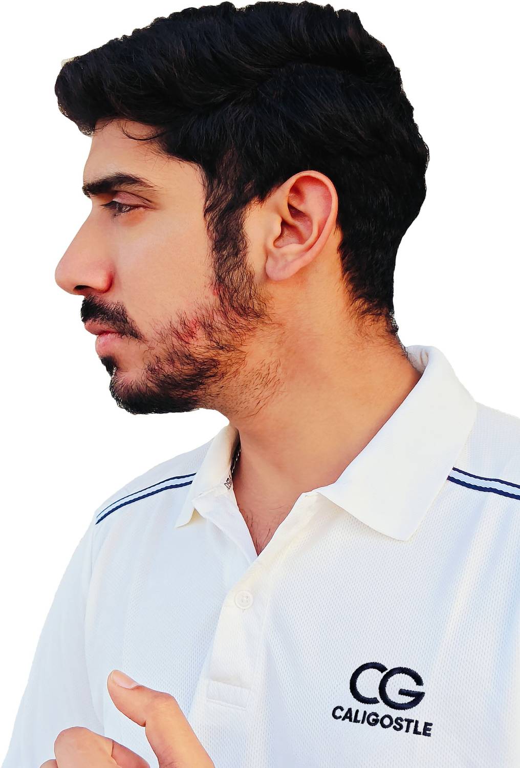 CALIGOSTLE Men Polo Neck White T-Shirt - Image 4