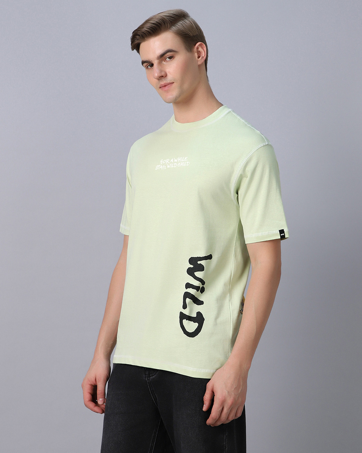 Image of BEWAKOOF Printed Men Round Neck Green T-Shirt