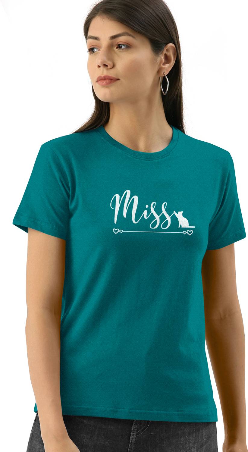 AASHANK Typography Women Round Neck Light Green T-Shirt