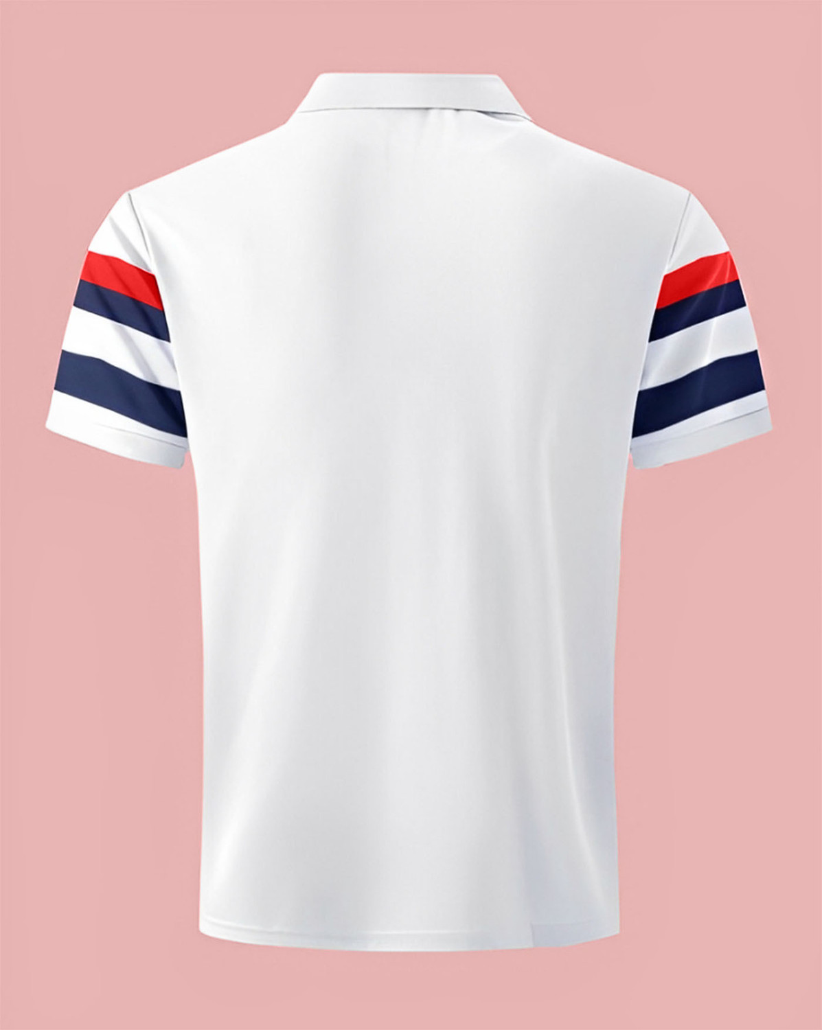 Image of AUSK Striped Men Polo Neck White, Red T-Shirt