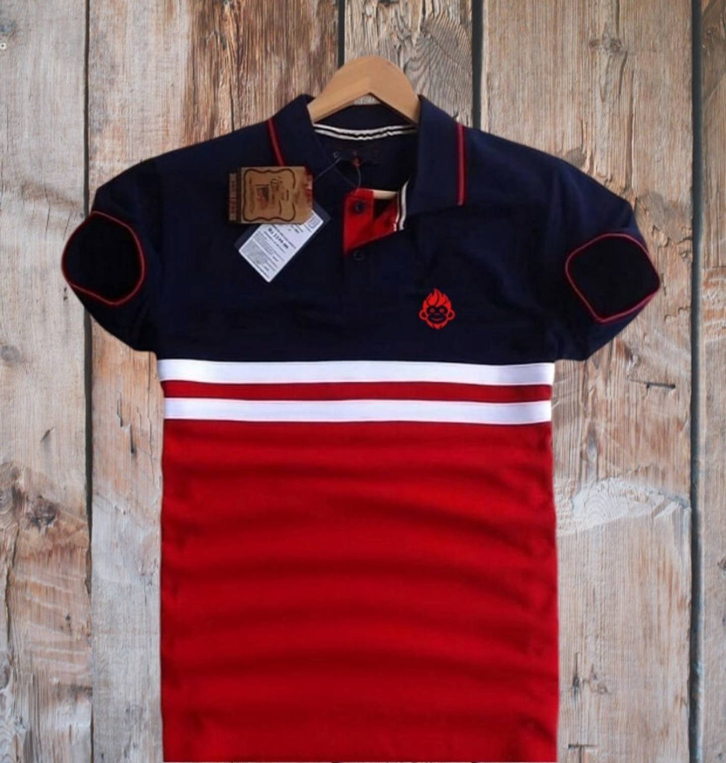 JED ENTERPRICE Men Striped Polo Neck Pure Cotton Multicolor T-Shi