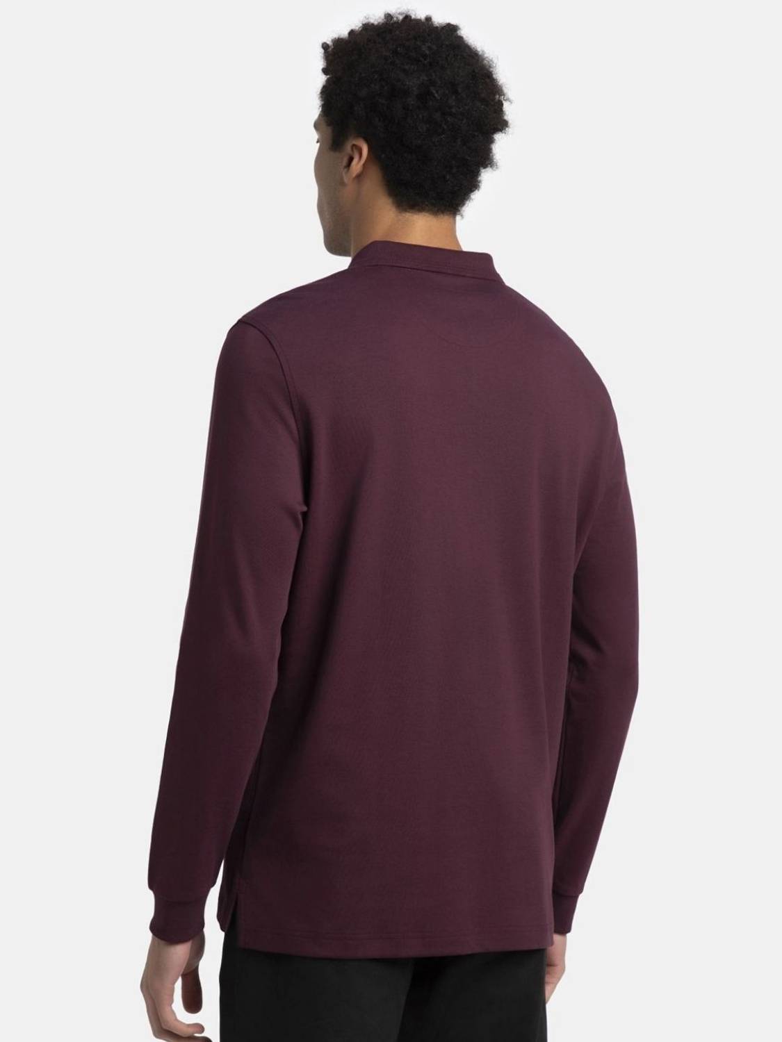 JOCKEY Men Maroon Polo Neck T-Shirt - Image 5
