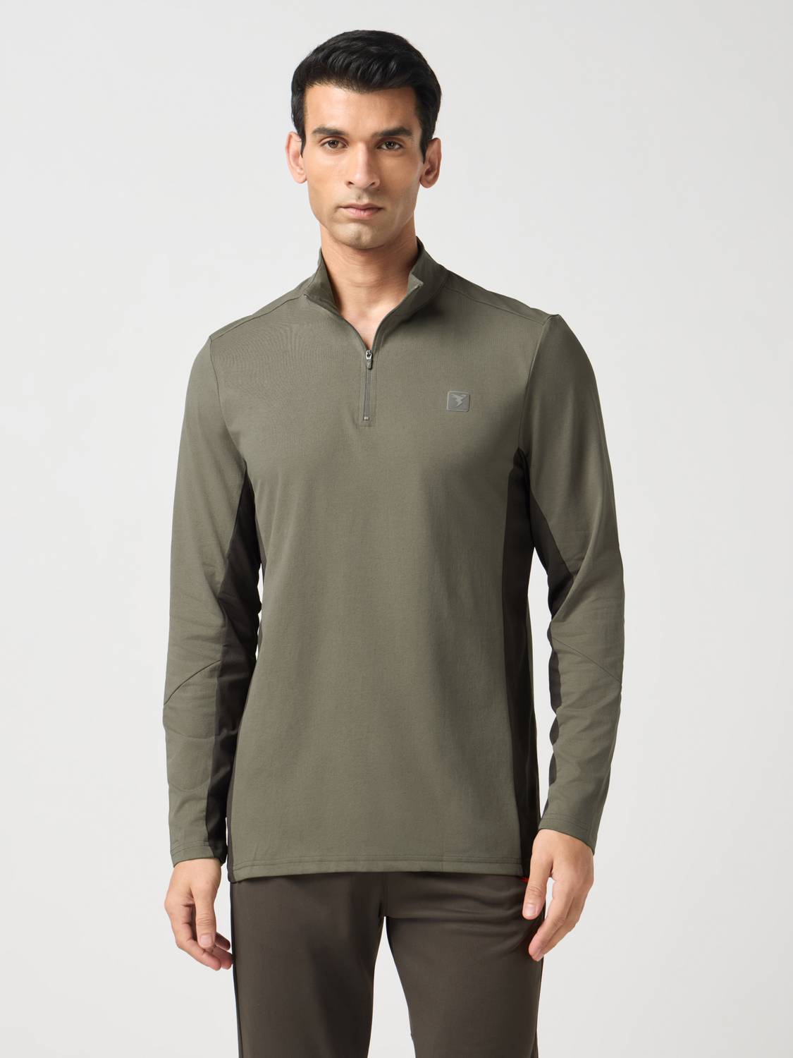TECHNOSPORT Colorblock Men High Neck Light Green T-Shirt - Image 3
