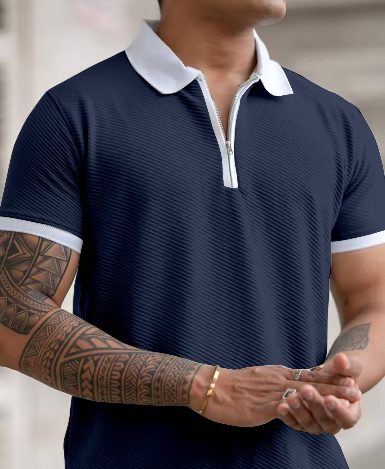 COMBRAIDED Men Polo Neck Brown T-Shirt Pack of 2 - Image 4