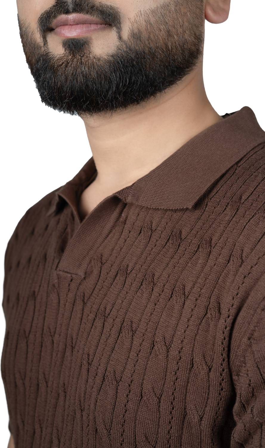 SALLT Men Polo Neck Brown T-Shirt - Image 3