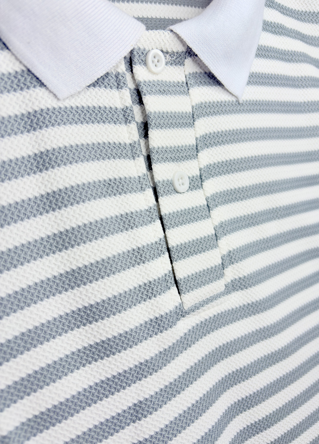 Image of YOUNICK Striped Men Polo Neck Light Blue T-Shirt