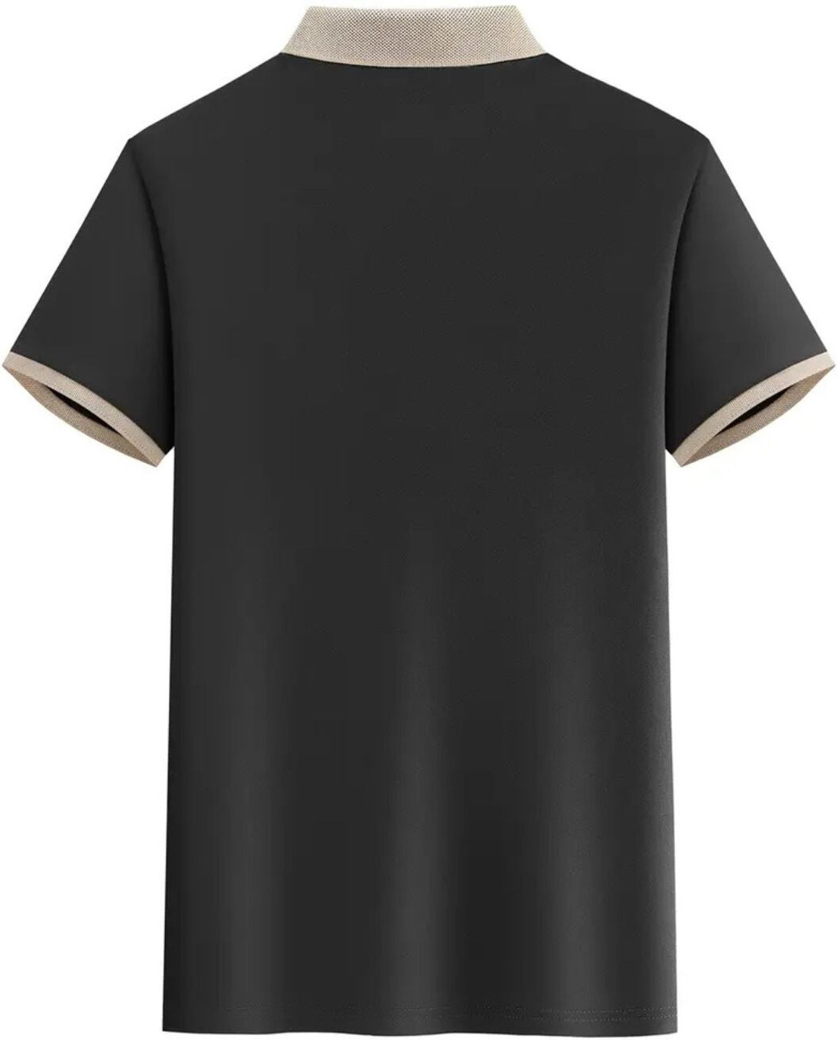 Image of DOPESTER Graphic Print Men Polo Neck Black T-Shirt