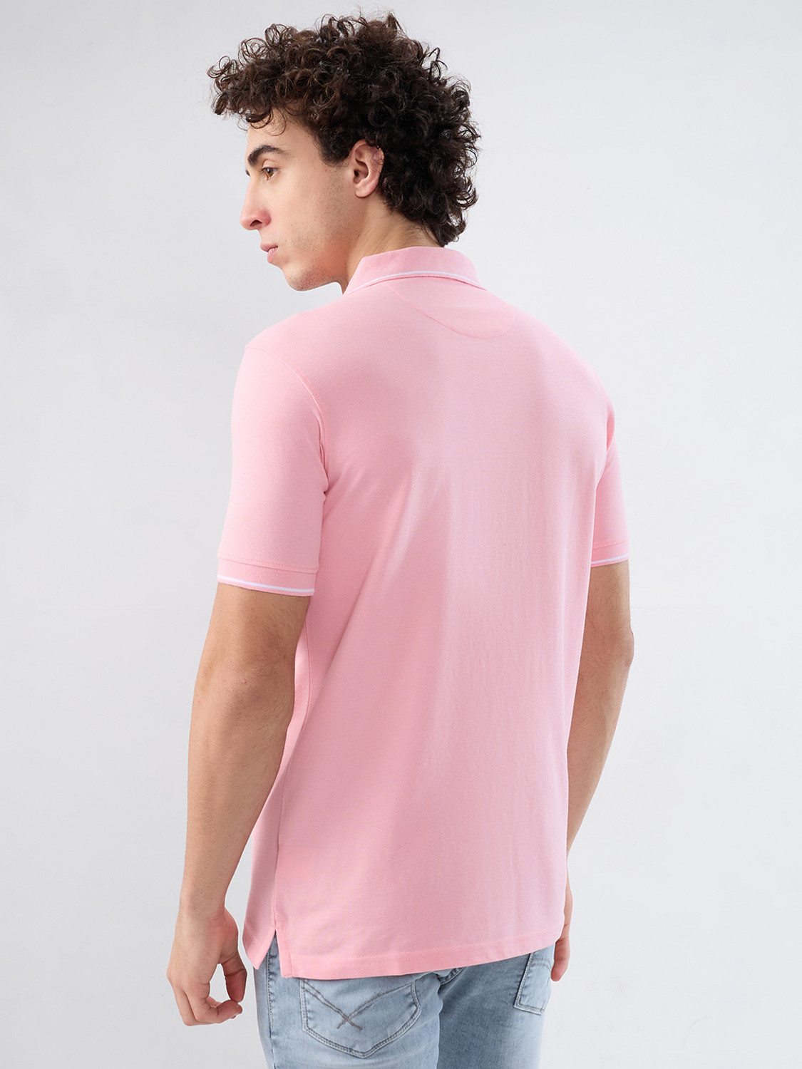 Image of PARK AVENUE Solid Men Polo Neck Green T-Shirt