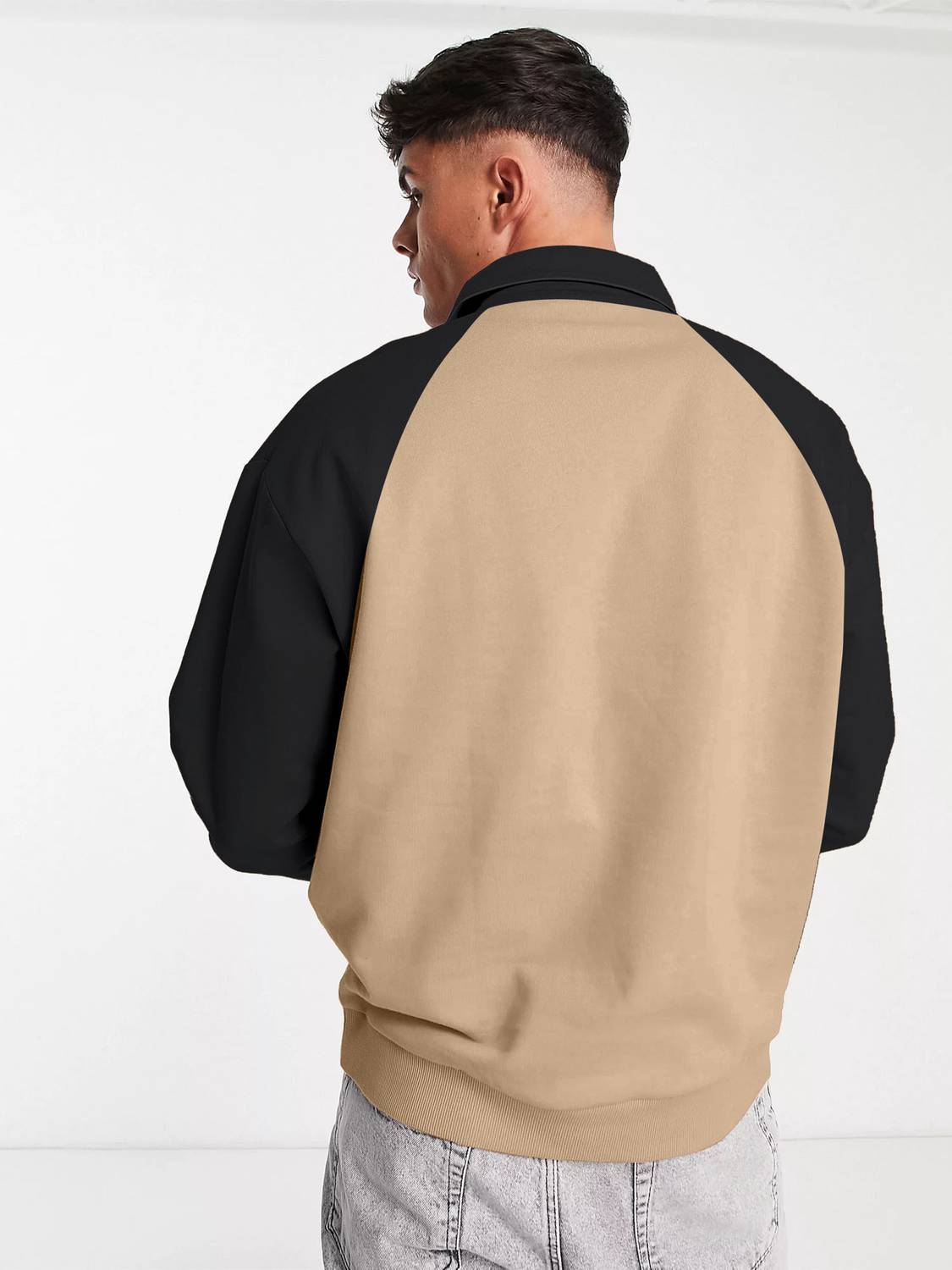 Jump Cuts Beige Men Polo Neck T-Shirt - Image 3