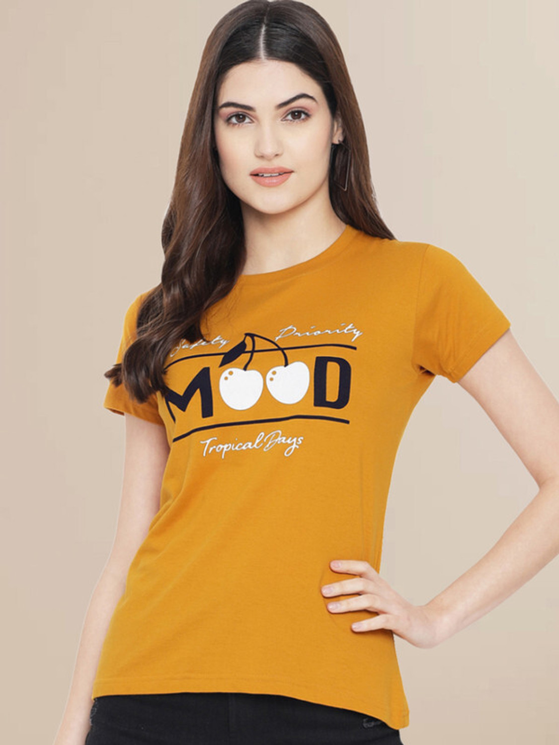 Image of METRONAUT Printed Women Round Neck Multicolor T-Shirt