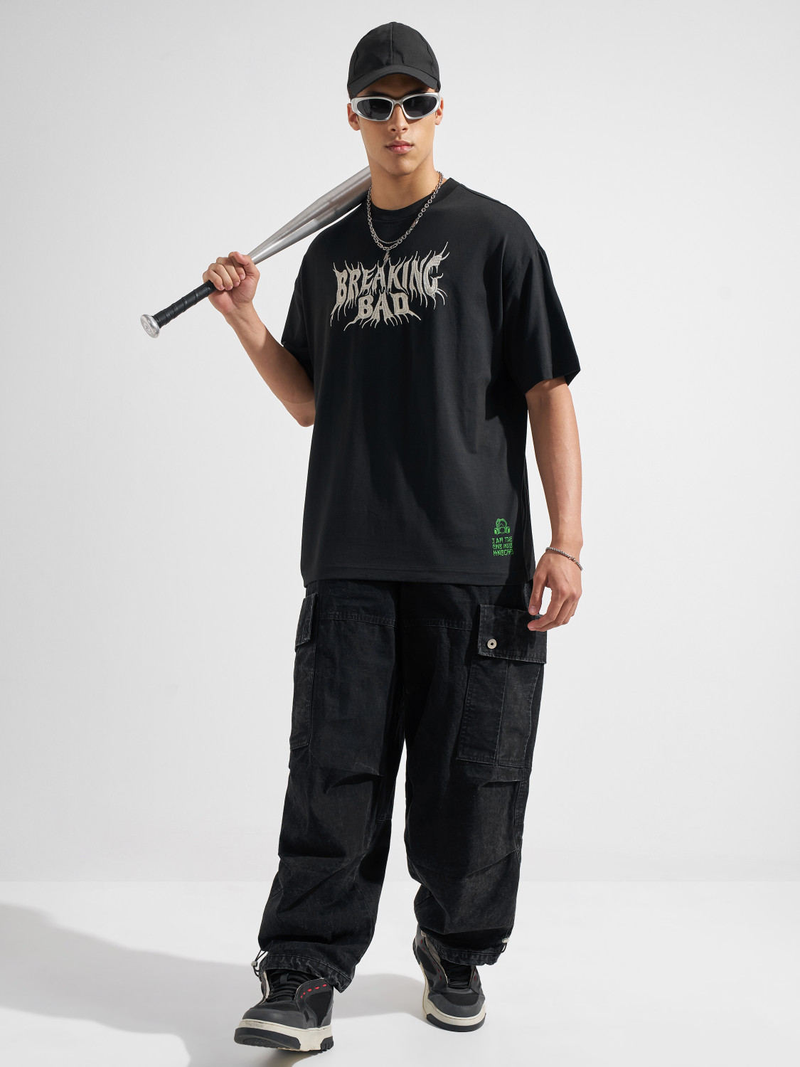 Image of HIGHLANDER Printed Men Round Neck Black T-Shirt