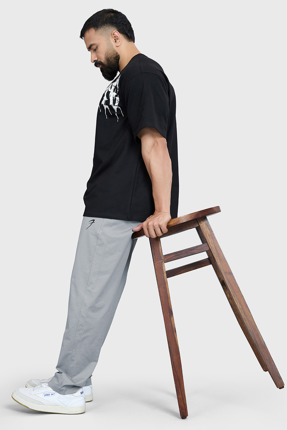 Image of FuaarK Solid Men Round Neck Black T-Shirt
