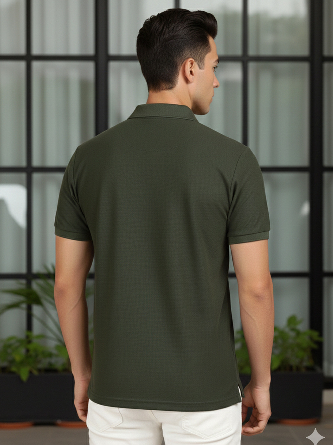 Image of Lux Parker Solid Men Polo Neck Multicolor T-Shirt