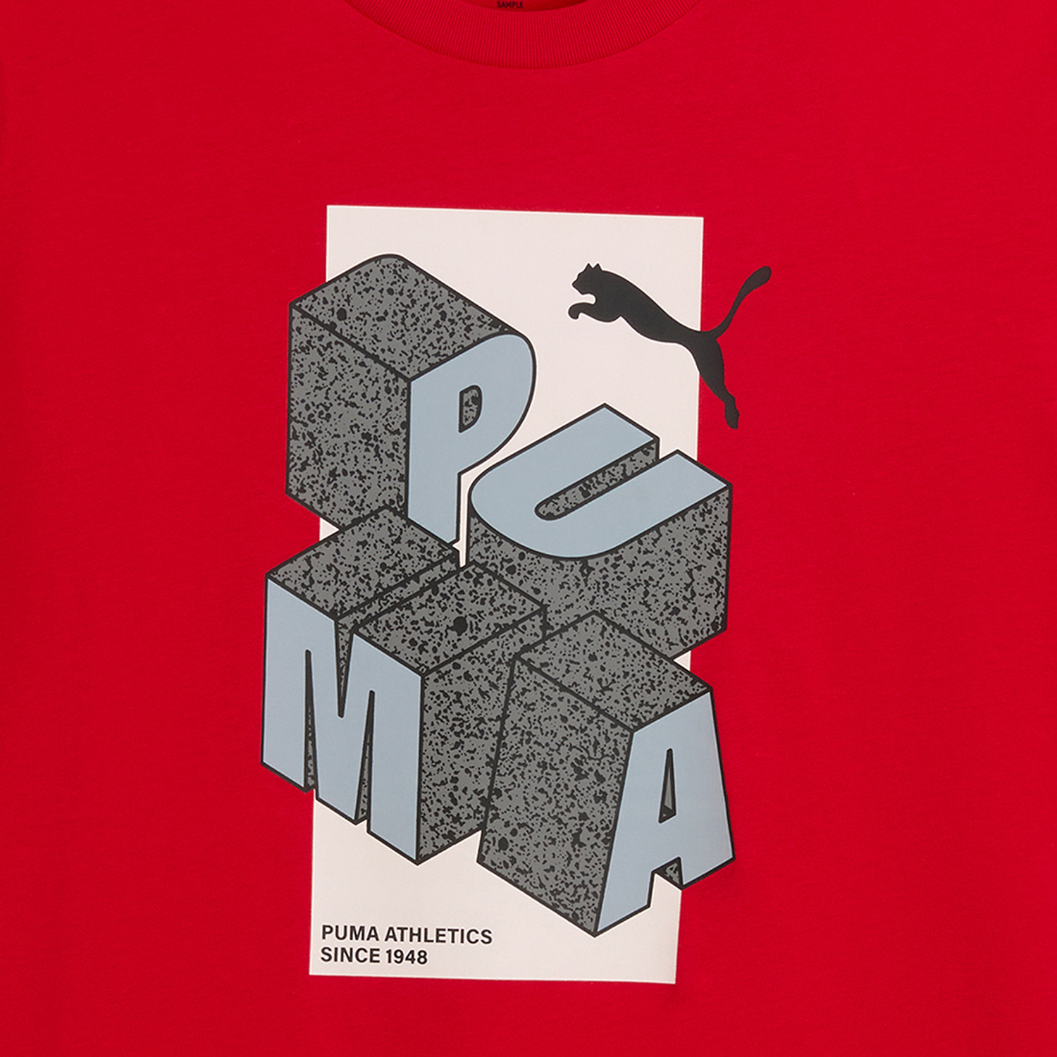 Image of PUMA Printed Men Crew Neck Red T-Shirt
