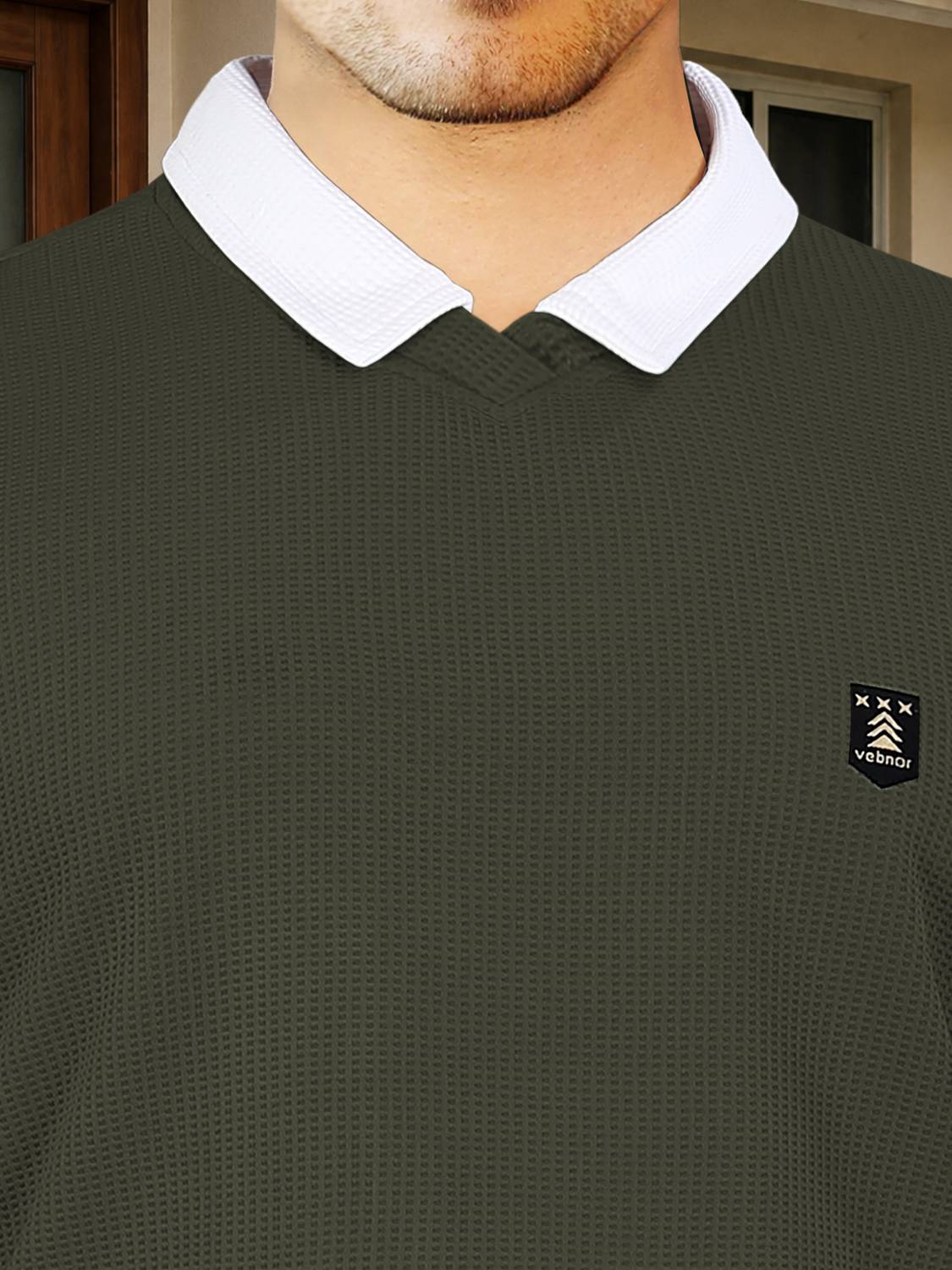 VeBNoR Men Polo Neck Green T-Shirt - Image 5
