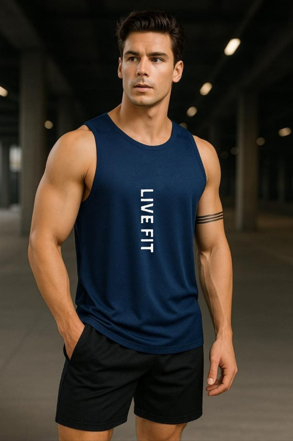 Image of dashzone Printed Men Round Neck Blue T-Shirt