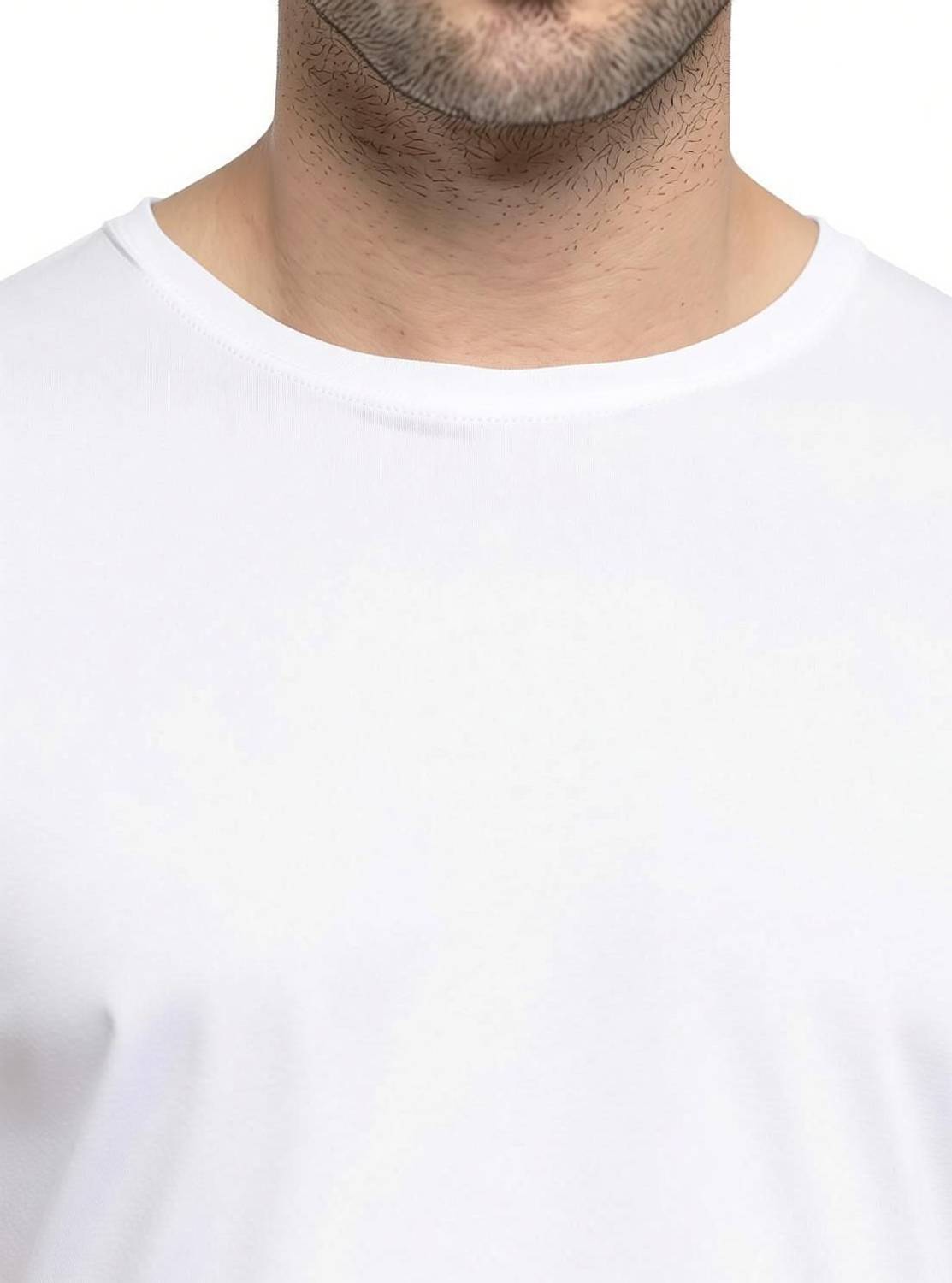 Farlucci Men White Round Neck T-Shirt - Image 3