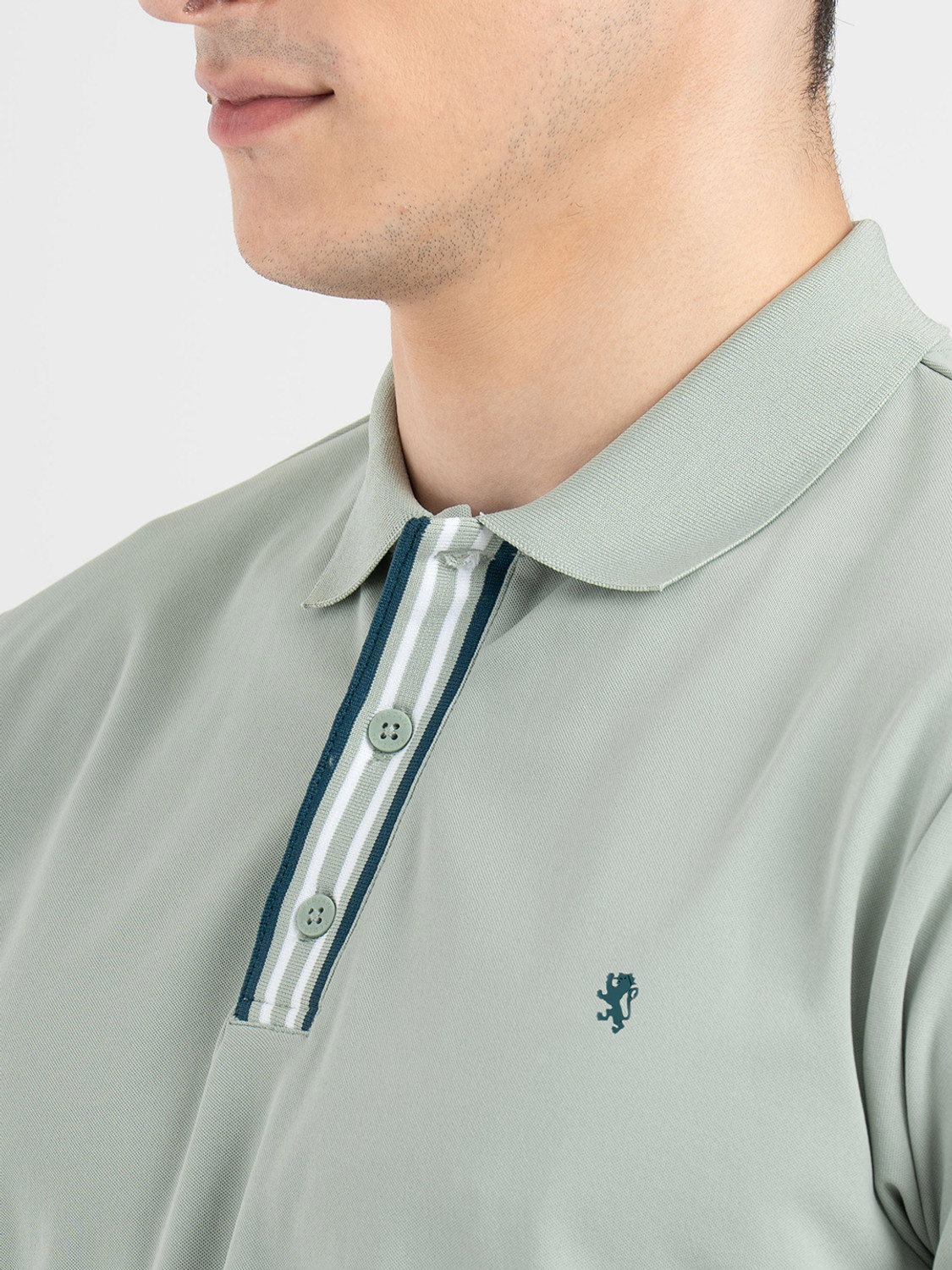 Image of RED TAPE Solid Men Polo Neck Light Green T-Shirt