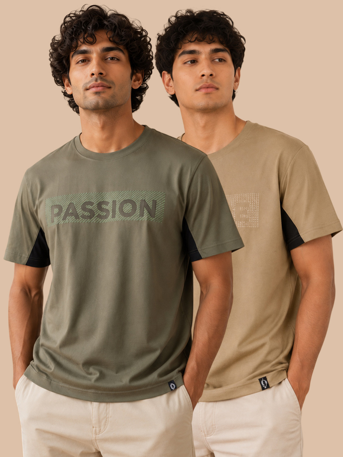 Image of Dollar Typography Men Round Neck Multicolor T-Shirt
