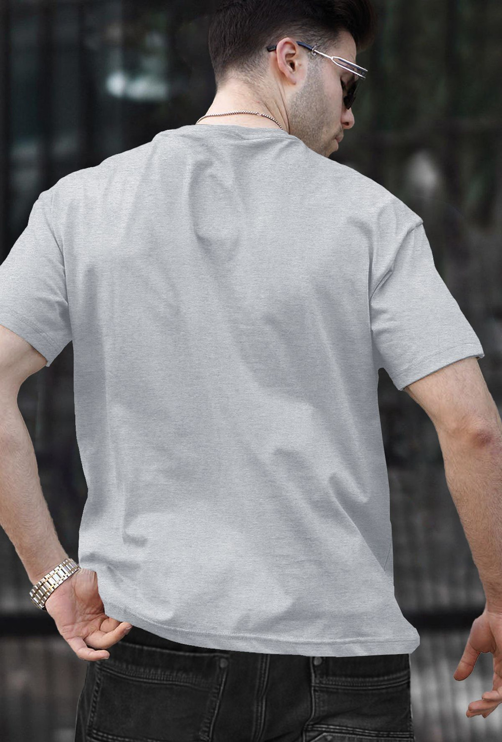 Image of TRIPR Solid Men Grey T-Shirt
