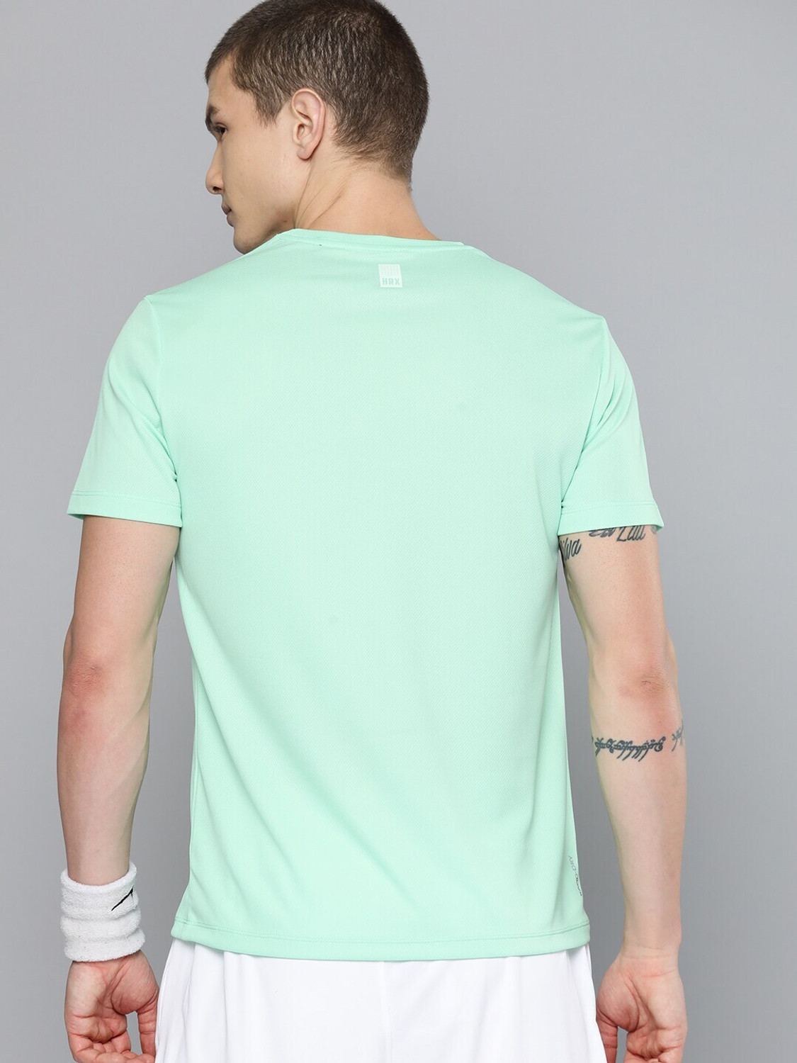 Image of HRX by Hrithik Roshan Printed Men Round Neck Green T-Shirt