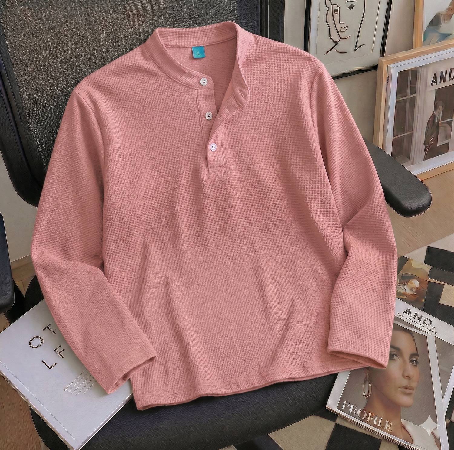 Try Colorblock Men Polo Neck Pink T-Shirt - Image 1