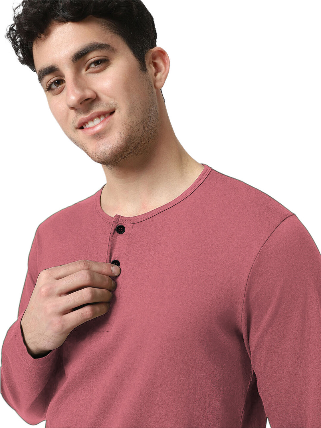 Image of LazyChunks Solid Men Henley Neck Multicolor T-Shirt