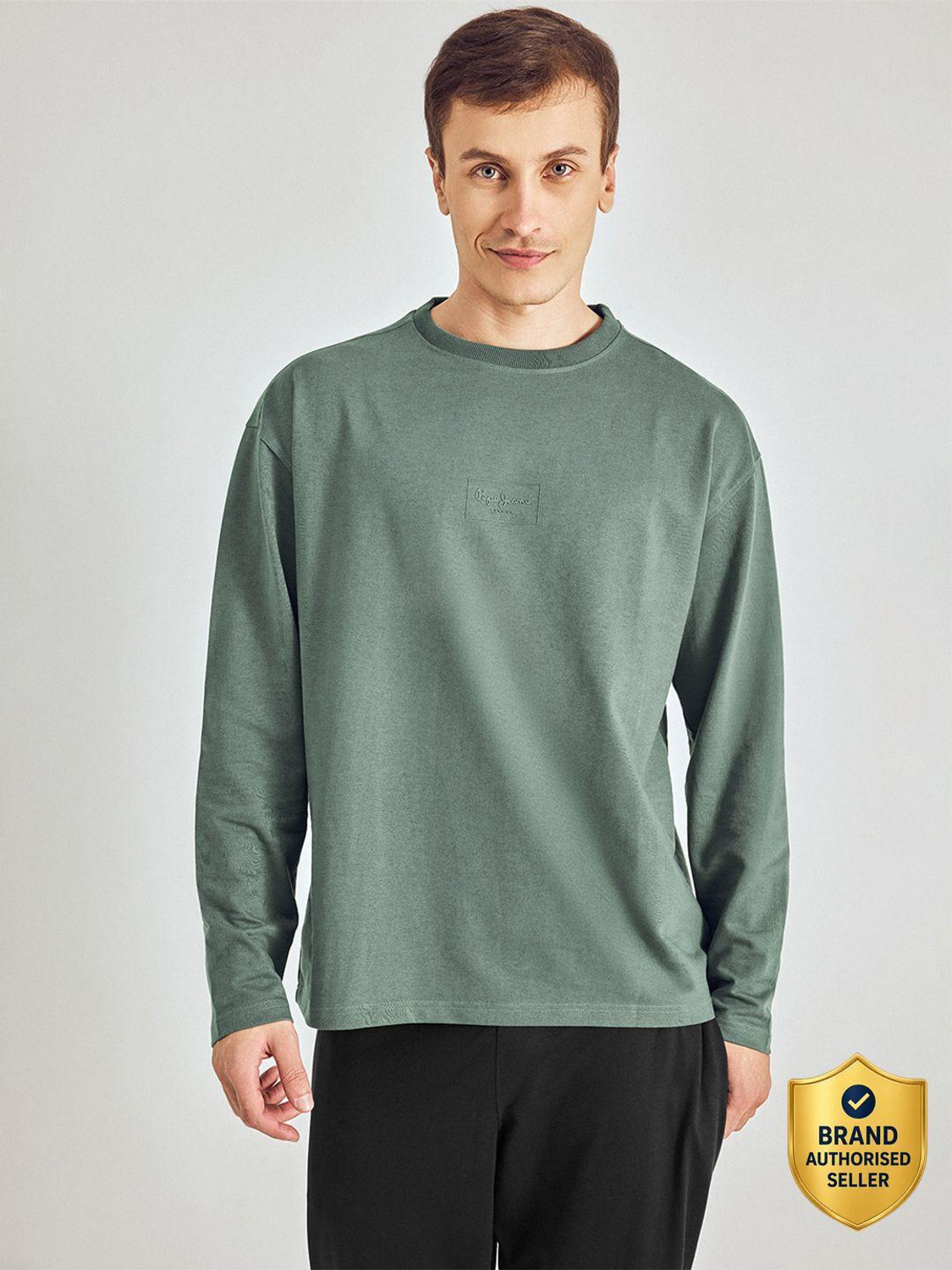 Image of Pepe Jeans Printed Men Round Neck Green T-Shirt