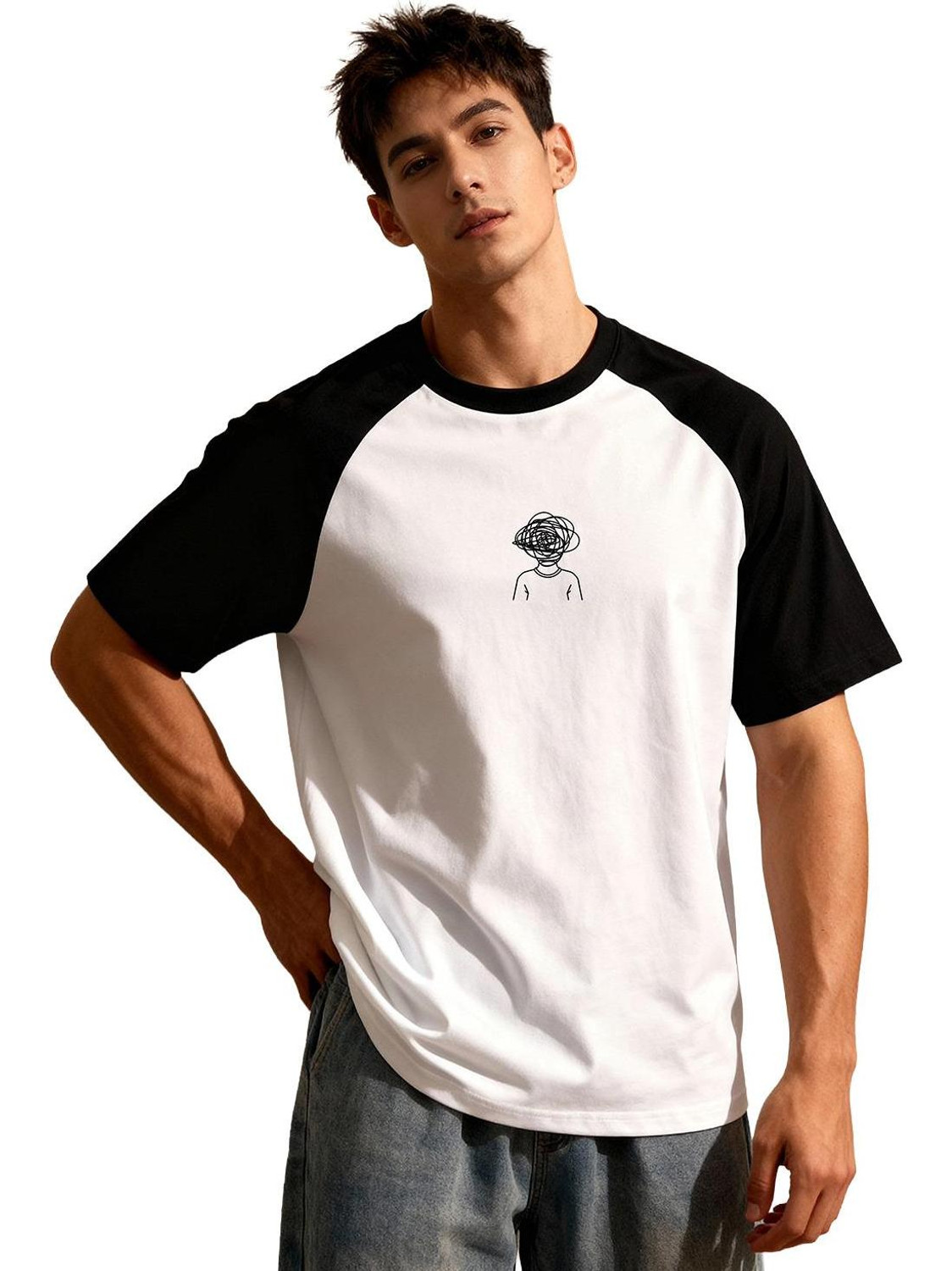 Image of TOM MILTON Men Graphic Print Round Neck Pure Cotton White T-Shirt