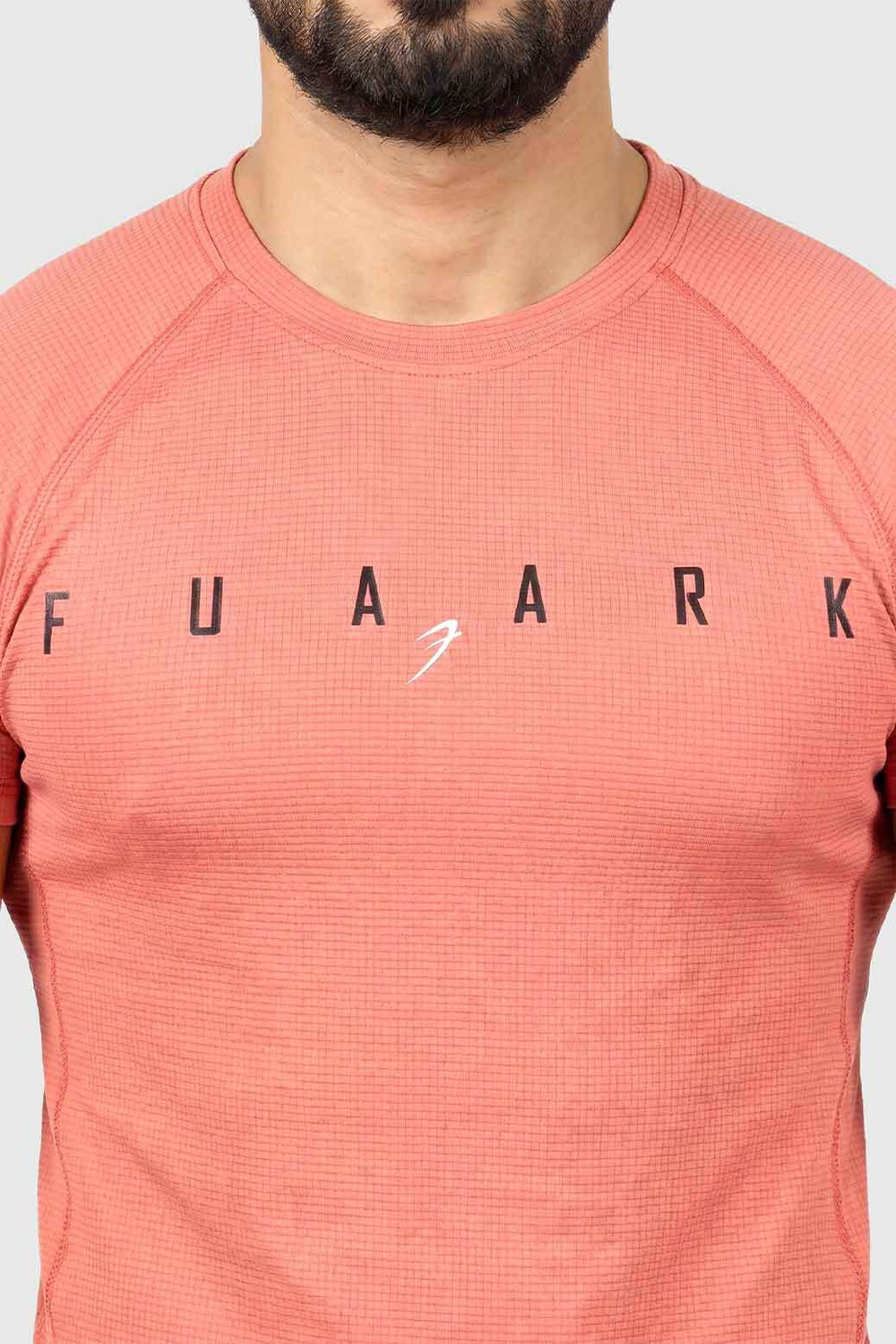 Image of FuaarK Typography Men Round Neck Pink T-Shirt