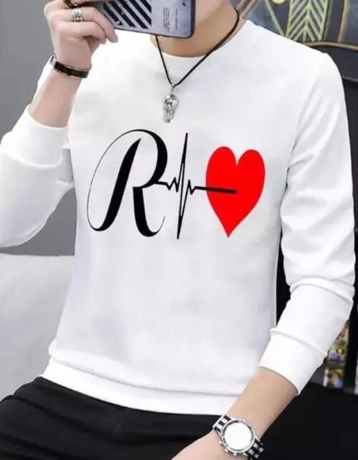 Treasurelook Men Printed, Typography Round Neck Polyester White T