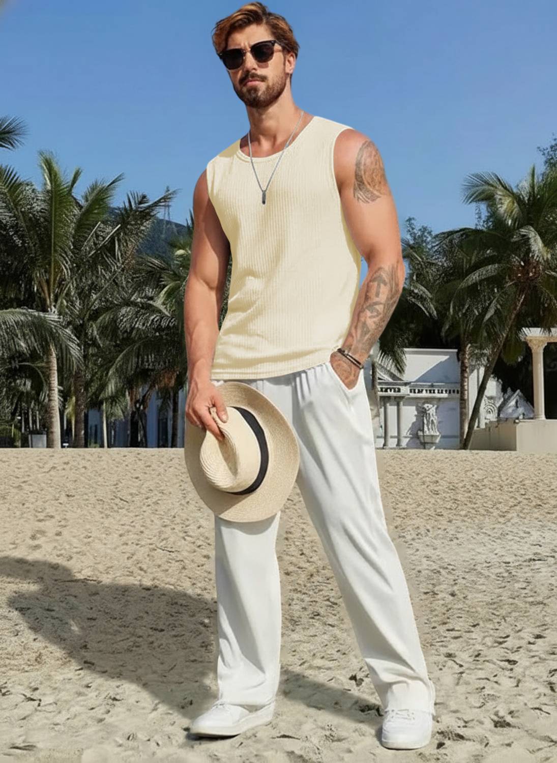 TeeWink Beige Men's Round Neck T-Shirt - Image 3