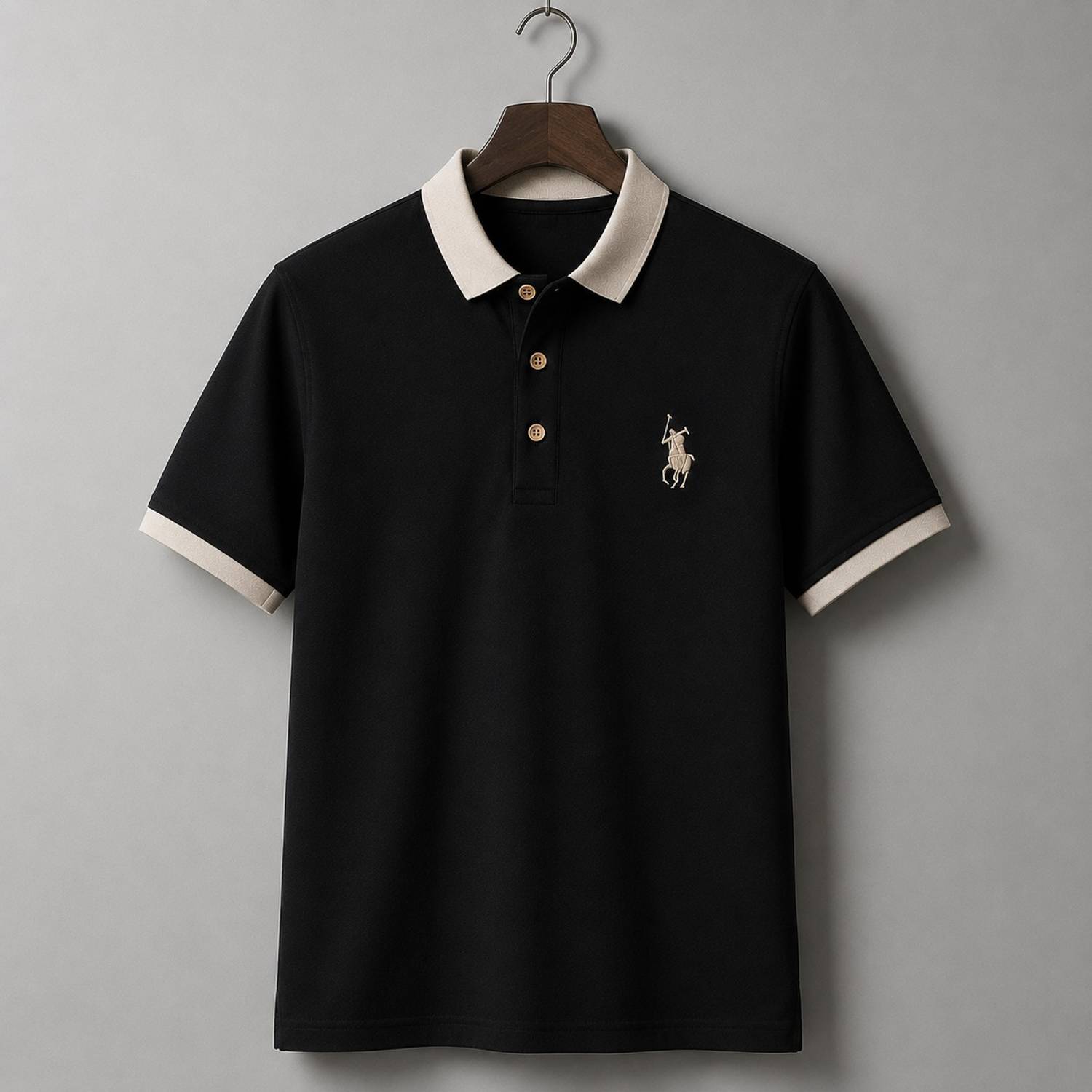 TAILORSTITCH Men Short Sleeve Embroidered Sweatshirt - Image 1
