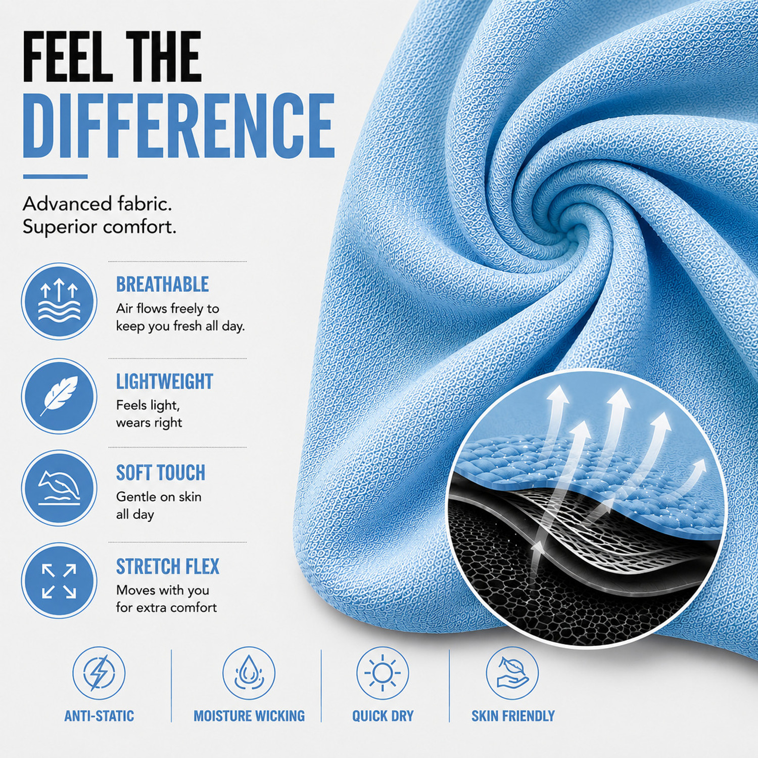Image of lifestyle by Fadiction Men Solid Polo Neck Polyester Light Blue T-Shirt
