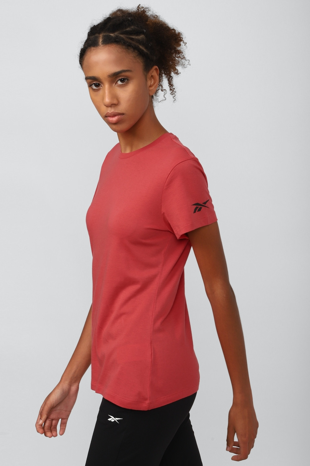 Image of REEBOK Solid Women Round Neck Red T-Shirt