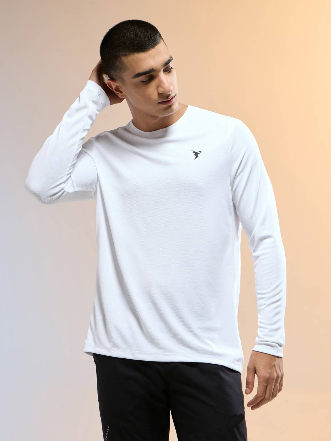 TECHNOSPORT Solid Men Crew Neck White T-Shirt - Image 4
