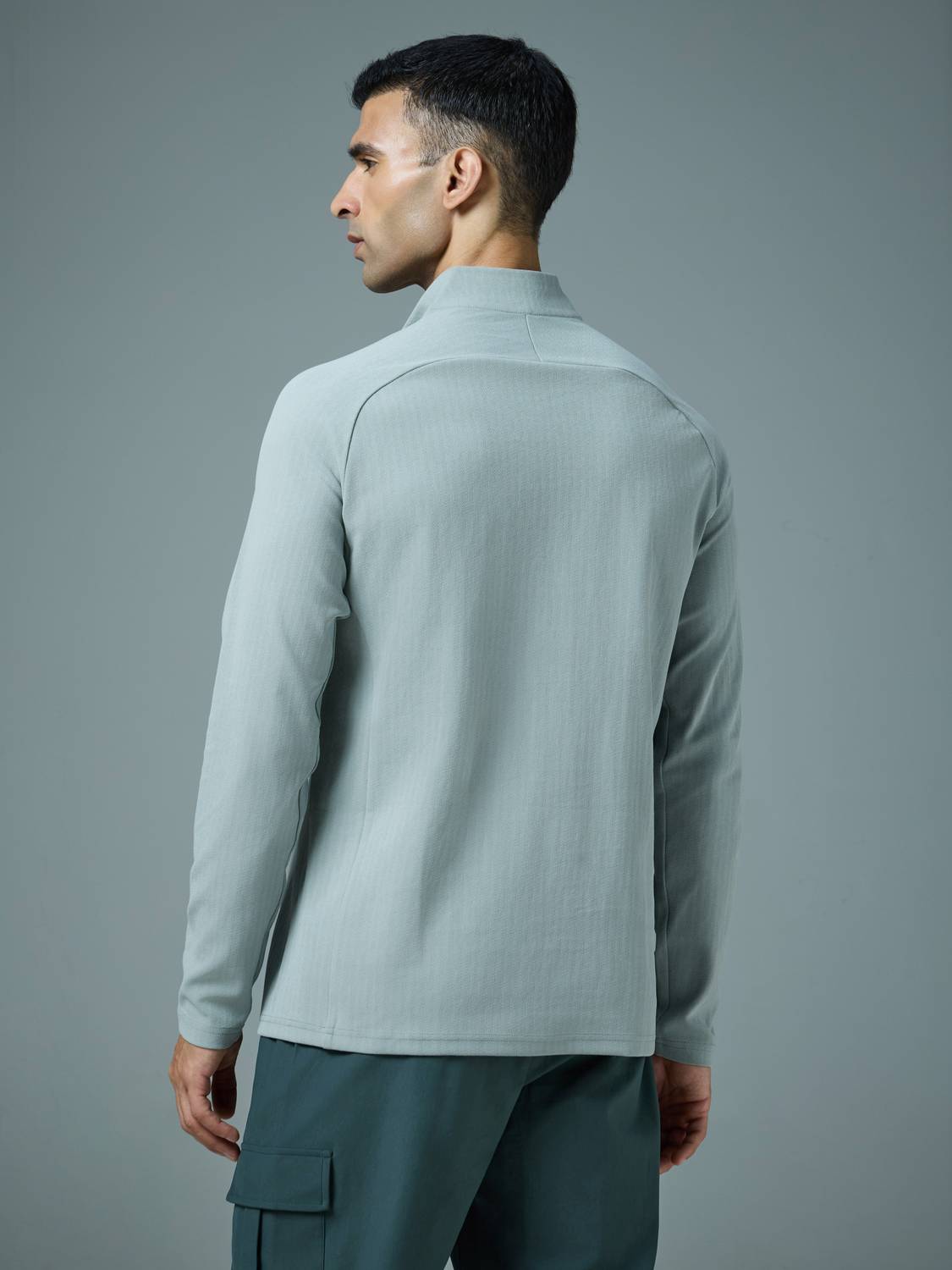 TECHNOSPORT Men Light Blue Polo Neck T-Shirt - Image 2